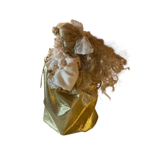 Porcelain Angel Christmas Tree Topper 11” Dated 1991 Taiwan - Picture 5 of 6